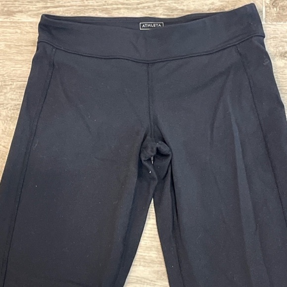 Athleta Black Revelation Wide Leg Flare Yoga Pants Women’s Size Petite Medium - Picture 3 of 5